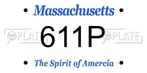 611P Massachusetts License Plate