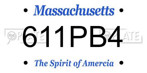 611PB4 Massachusetts License Plate