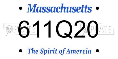 611Q20 Massachusetts License Plate