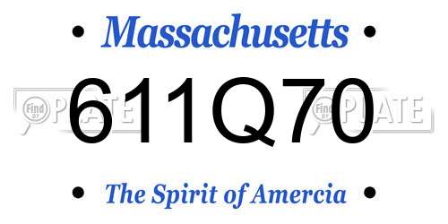 611Q70 Massachusetts License Plate