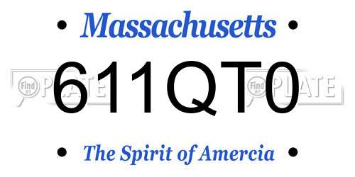 611QT0 Massachusetts License Plate