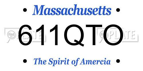 611QTO Massachusetts License Plate