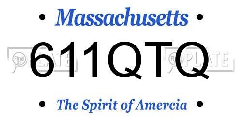 611QTQ Massachusetts License Plate
