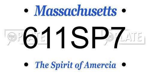 611SP7 Massachusetts License Plate