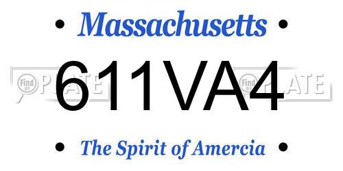 611VA4 Massachusetts License Plate