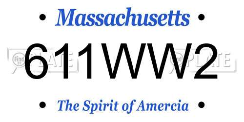 611WW2 Massachusetts License Plate