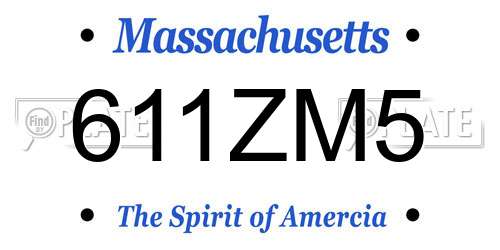 611ZM5 Massachusetts License Plate