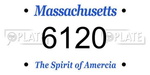 6120 Massachusetts License Plate