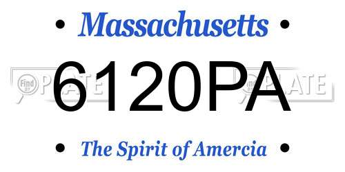 6120PA Massachusetts License Plate