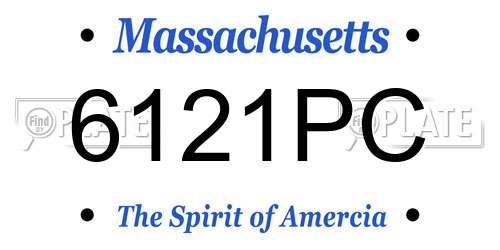 6121PC Massachusetts License Plate
