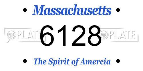 6128 Massachusetts License Plate
