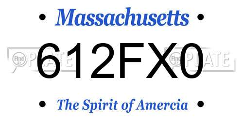 612FX0 Massachusetts License Plate