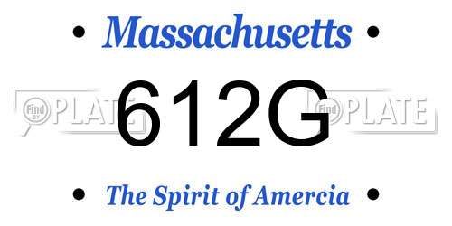 612G Massachusetts License Plate