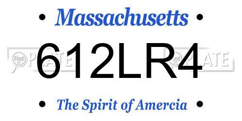 612LR4 Massachusetts License Plate