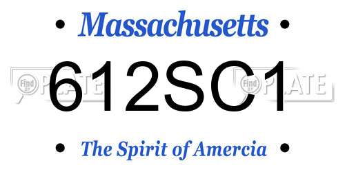 612SC1 Massachusetts License Plate