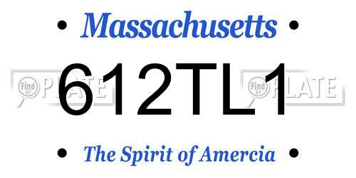 612TL1 Massachusetts License Plate