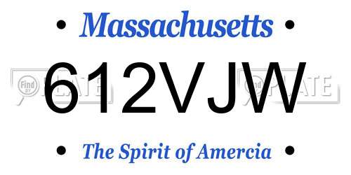 612VJW Massachusetts License Plate