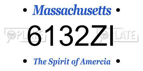6132ZI Massachusetts License Plate