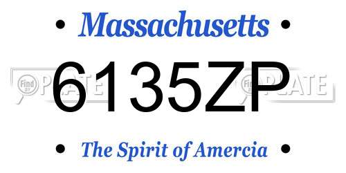 6135ZP Massachusetts License Plate