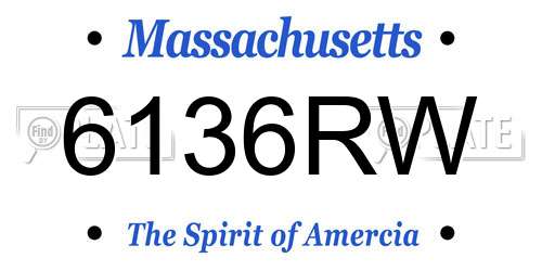 6136RW Massachusetts License Plate