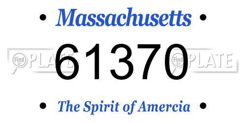 61370 Massachusetts License Plate