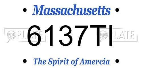 6137TI Massachusetts License Plate