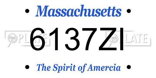 6137ZI Massachusetts License Plate