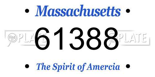 61388 Massachusetts License Plate
