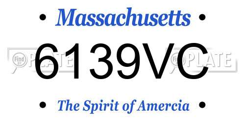 6139VC Massachusetts License Plate