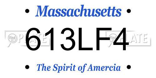 613LF4 Massachusetts License Plate