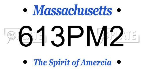 613PM2 Massachusetts License Plate