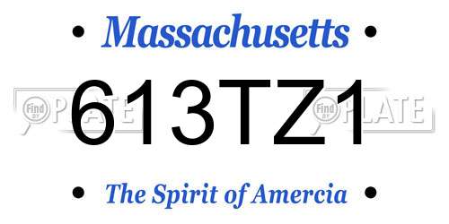 613TZ1 Massachusetts License Plate