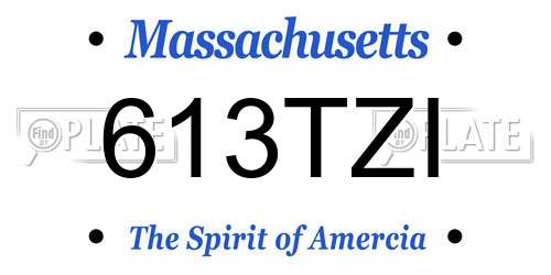 613TZI Massachusetts License Plate