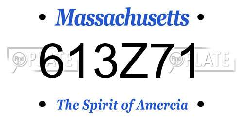 613Z71 Massachusetts License Plate