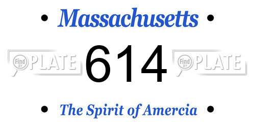 614 Massachusetts License Plate