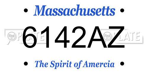 6142AZ Massachusetts License Plate