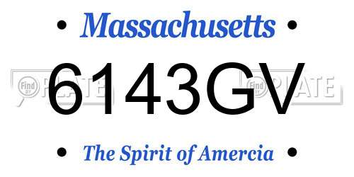 6143GV Massachusetts License Plate