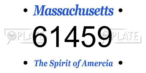 61459 Massachusetts License Plate