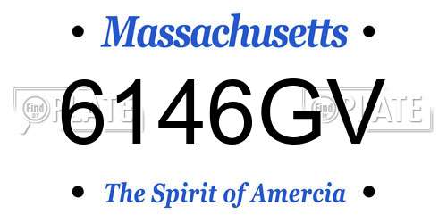 6146GV Massachusetts License Plate
