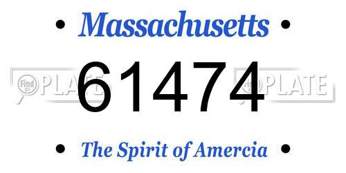 61474 Massachusetts License Plate