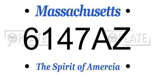 6147AZ Massachusetts License Plate