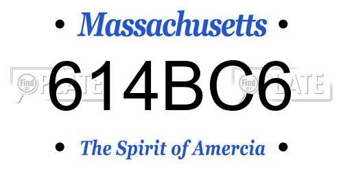 614BC6 Massachusetts License Plate