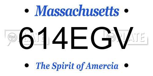 614EGV Massachusetts License Plate