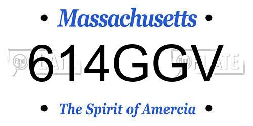 614GGV Massachusetts License Plate