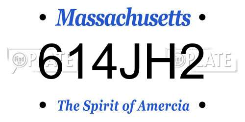 614JH2 Massachusetts License Plate