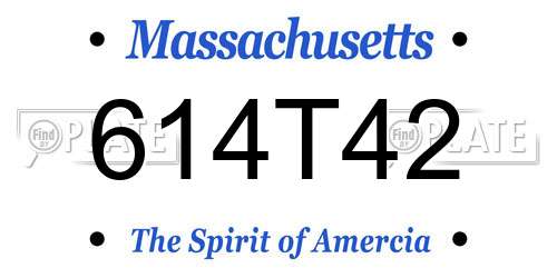 614T42 Massachusetts License Plate