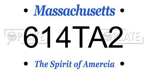614TA2 Massachusetts License Plate
