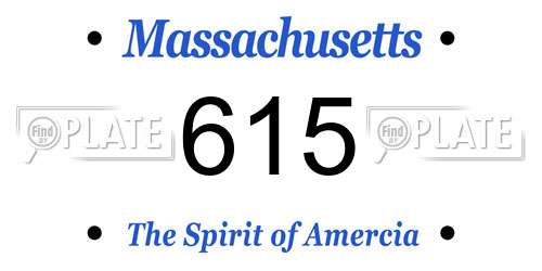 615 Massachusetts License Plate