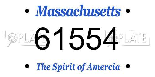 61554 Massachusetts License Plate