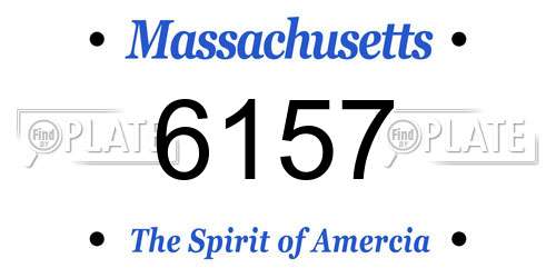 6157 Massachusetts License Plate